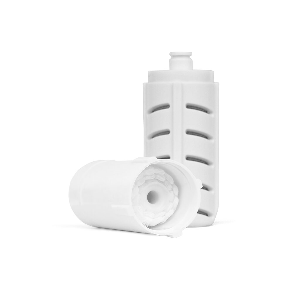 Ersatzfilter mit UF-Membran für Wasserfilter-Systeme von Lotus Vita, zerlegt zur Darstellung der inneren Filterstruktur.